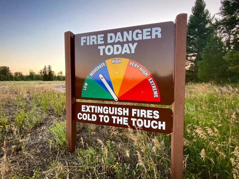 Fire danger sign